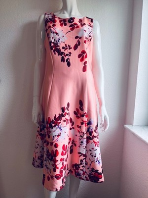*T. TAHARI* Kleid lachs Blumen Size 2XL, Gr. 42/44 Jersey NEU Blumen