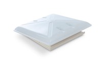 MPK Dachhaube Modell 46, 40X40Cm, Milchglas, Rahmen Grau, Mit Rollo
