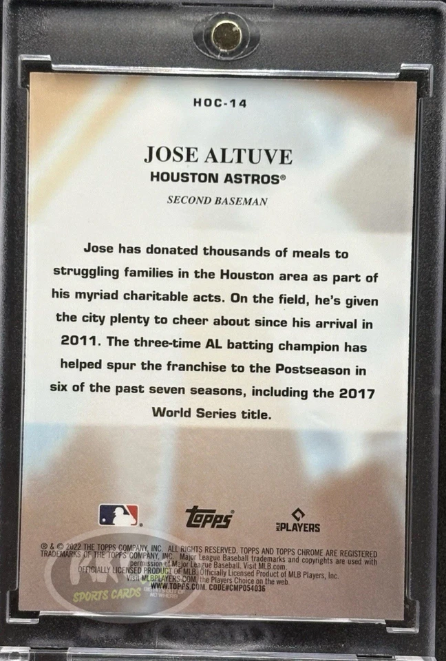 Jose Altuve RARE CITY REFRACTOR INVESTMENT CARD SSP TOPPS CHROME MVP MINT - Image 2 of 4