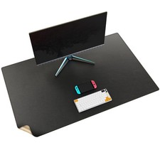 43.3  x 27.5  Leather Desk Pad, Large Desk Mat, Reversible Cork  Leather Larg...