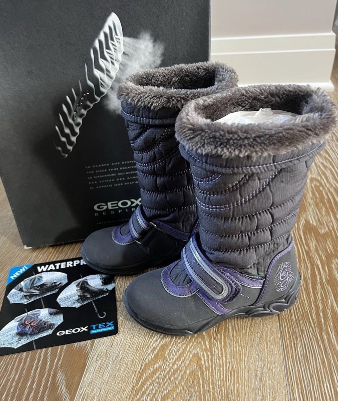 GEOX Girls Winter Waterproof Snow Boots Size EURO 26/US 9 EUC