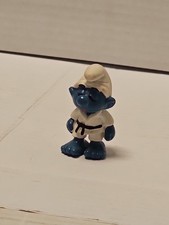 Vintage Smurfs Judo Smurf Karate Kung Fu Figure Toy PVC 1981 Figurine Peyo