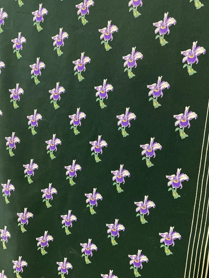 Bufanda para mujer FIORIO vintage verde seda con patrón de flores 33”/35” BUEN ESTADO Foto 2 de 4