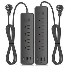 Multi Outlet Power Strip with 3USB Charger Switch 3.9FT Extension Cord Plug US
