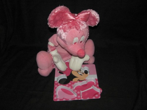 Plush Disney Pink Minnie Mouse w/ Pink Dress, Satin Bows plus Food/Trinket Tray - Picture 4 of 12