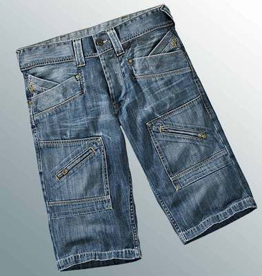 Pepe Jeans London Herren Shorts W33 Bermuda Denim Gerade Kurze Hose Blau Used