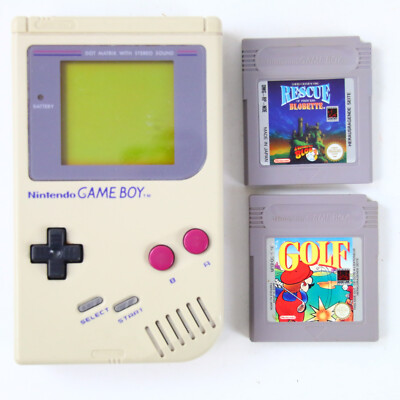 Nintendo Gameboy Classic Konsole Gerät Handheld + 2 Spiele Mario Golf Blobette