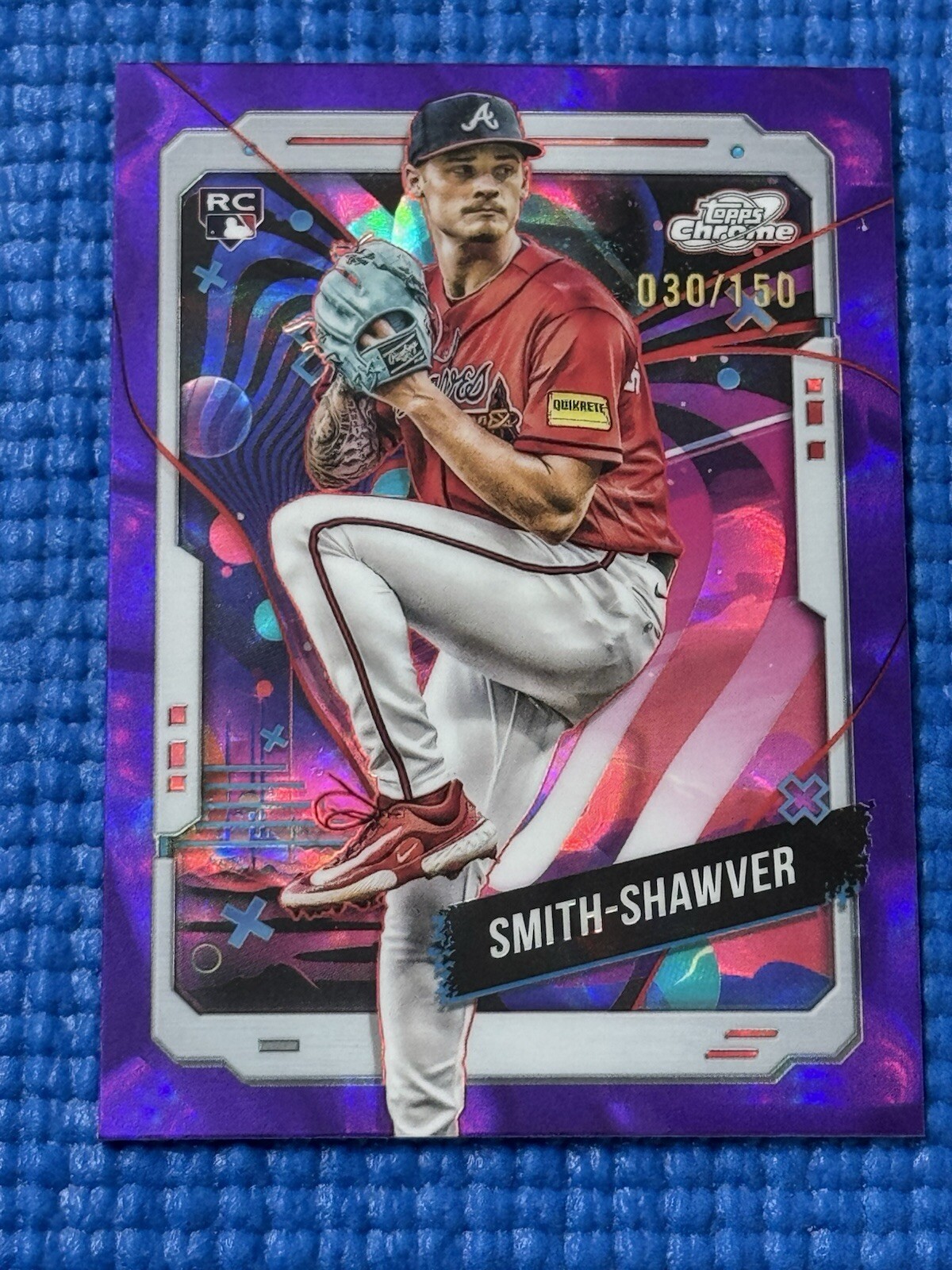 AJ Smith-Shawver 2024 Topps Cosmic Chrome Purple Nebula Refractor RC /150 Braves