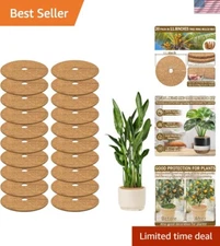 20 pcs Coconut Fiber Mulch Rings Tree Protector Mats for Indoor Outdoor Plants