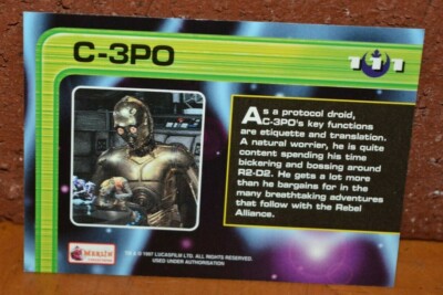 rare c3po trading card C-3PO STAR WARS RARE */99 POP 1 MINT HOLOCRON ORANGE C3PO BGS 9