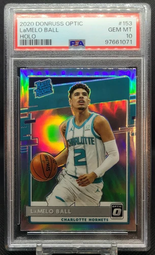 2020 Donruss Optic HOLO Rated Rookie Silver Prizm LaMELO BALL RC #153 PSA 10
