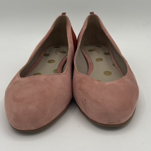 BODEN Colorblock Pink Rust Cathy Suede Pumps Low Heels Womens Size 37 US 6.5 - Picture 4 of 12
