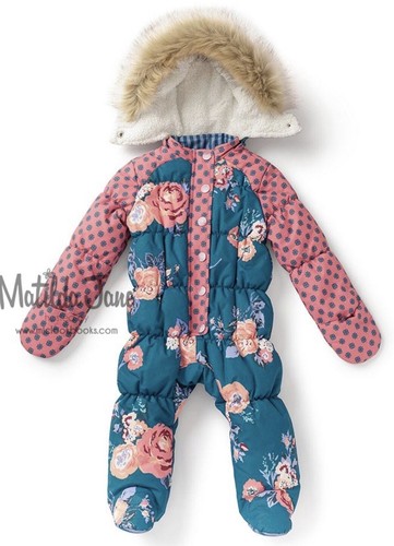 Tuta da neve Matilda Jane bambino guance rosa blu floreale taglia 6-12 m nuova con etichetta - Foto 4 di 4