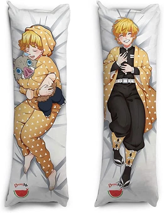 DrawyMe Zenitsu Agatsuma 2 Body Pillow Cover Case Waifu Dakimakura