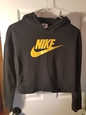 Nike Black Crop Sweatshirt Hoodie Size Large. Junior Or Womens Sku A140