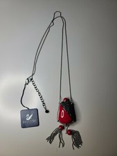 SWAROVSKI BLACK CRYSTAL & RED ENAMEL PERFUME BOTTLE PENDANT ON NECKLACE NWT