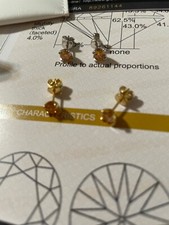 Stylish S925 Sterling Silver Champagne Yellow And Silver Moissanite earrings stu