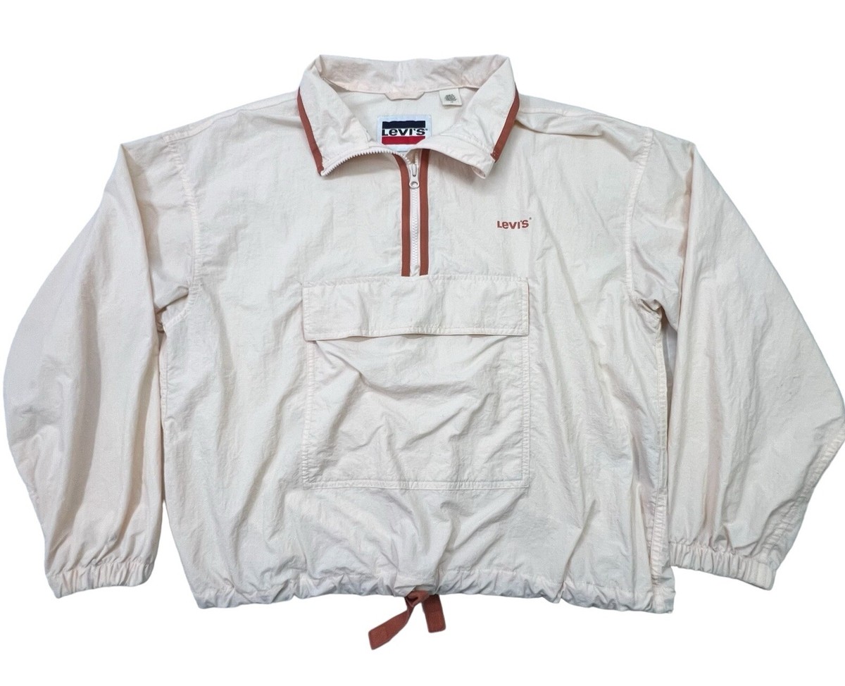 Levi's Nora Windbreaker Jacket Partial Zip Large Women’s Front Pocket