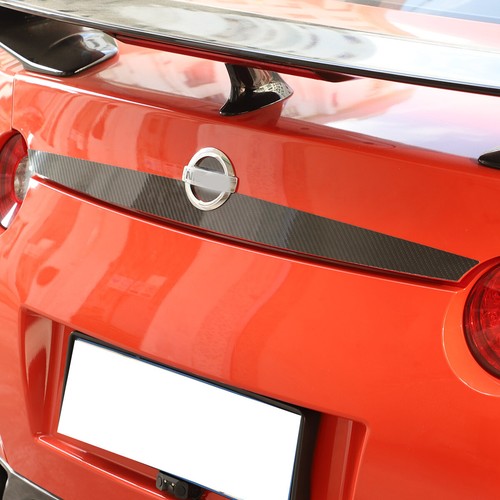 1PCS Dry Carbon Fiber Rear Label Trim For Nissan GTR R35 2008-2016 - Picture 8 of 12