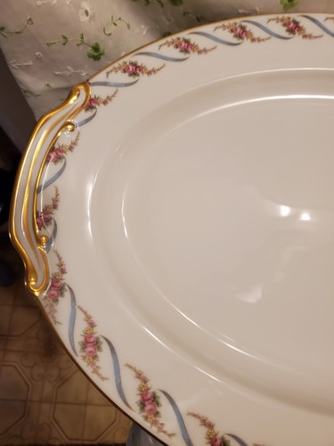 SALE! WAS75 VTG 50S 16.25IN PLATTER NORITAKE MORIMURA PTRN-MAYWOOD ROSES/RIBBONS - Picture 10 of 15