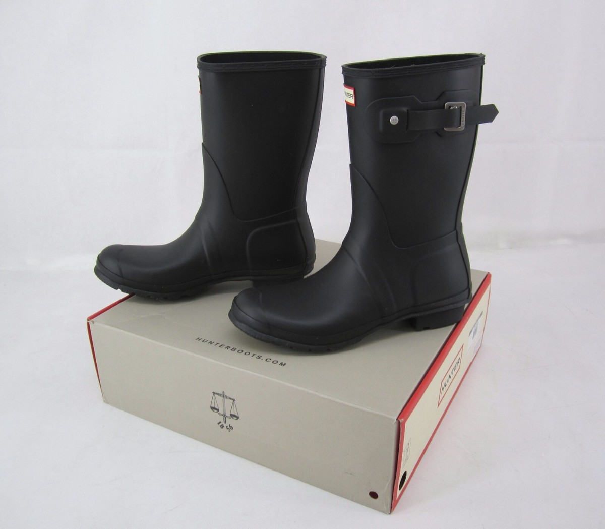 Hunter Original Short Boots Black WFS1000RMA Women's | eBay