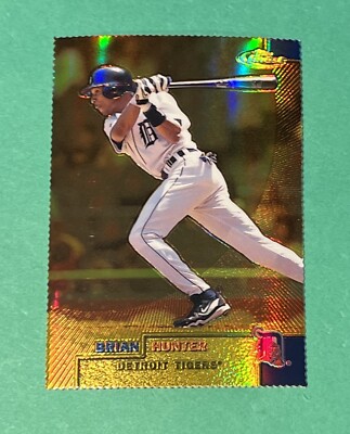1999 Topps Finest Gold Refractor /100 Brian Hunter #172 DETROIT TIGERS
