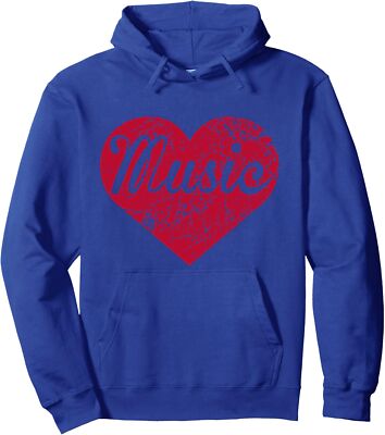 Music Red Heart Retro Cute Present Gift Nice Unisex Hooded Sweatshirt