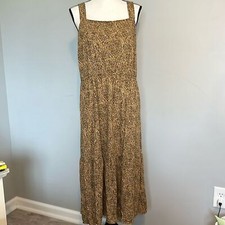 Amazon Essentials Cheetah Leopard Ruffle Summer Dress Size Large