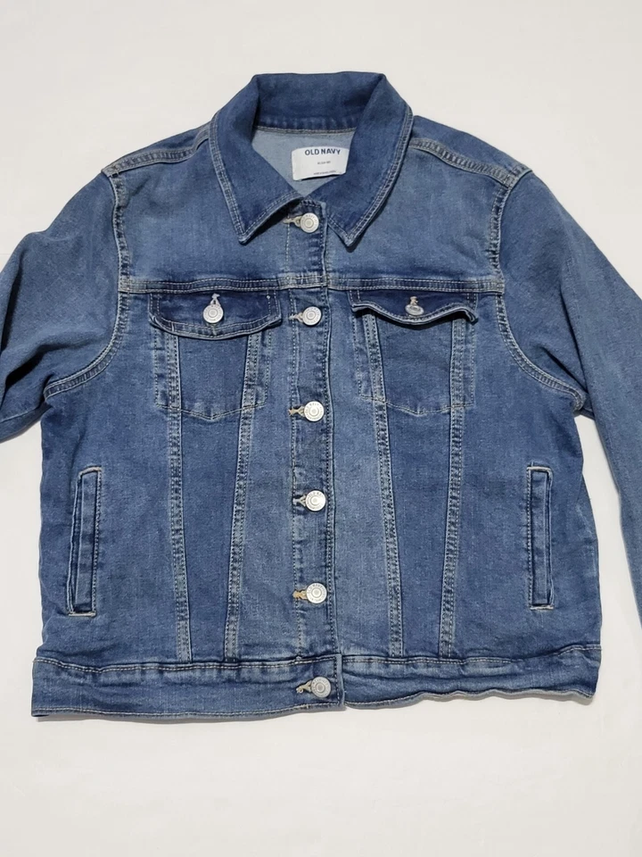 (#C) Chaqueta vaquera clásica azul marino antigua para niñas manga larga talla XL 14-16  Foto 3 de 4