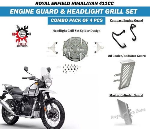 Royal Enfield Himalayan "Engine Guard & Headlight Grill Set" Combo Pack ...