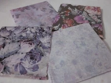 Lot of 4 Vintage Rice Paper style Floral Rose Gift wrapping paper