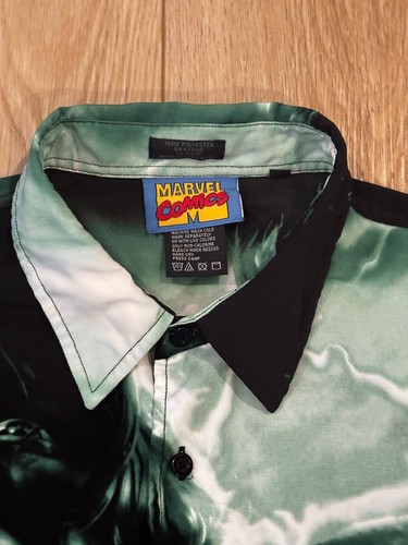 VTG 2001 Marvel Comics Incredible Hulk Button Hawaiian AOP Shirt Men’s 3XL - Picture 4 of 7