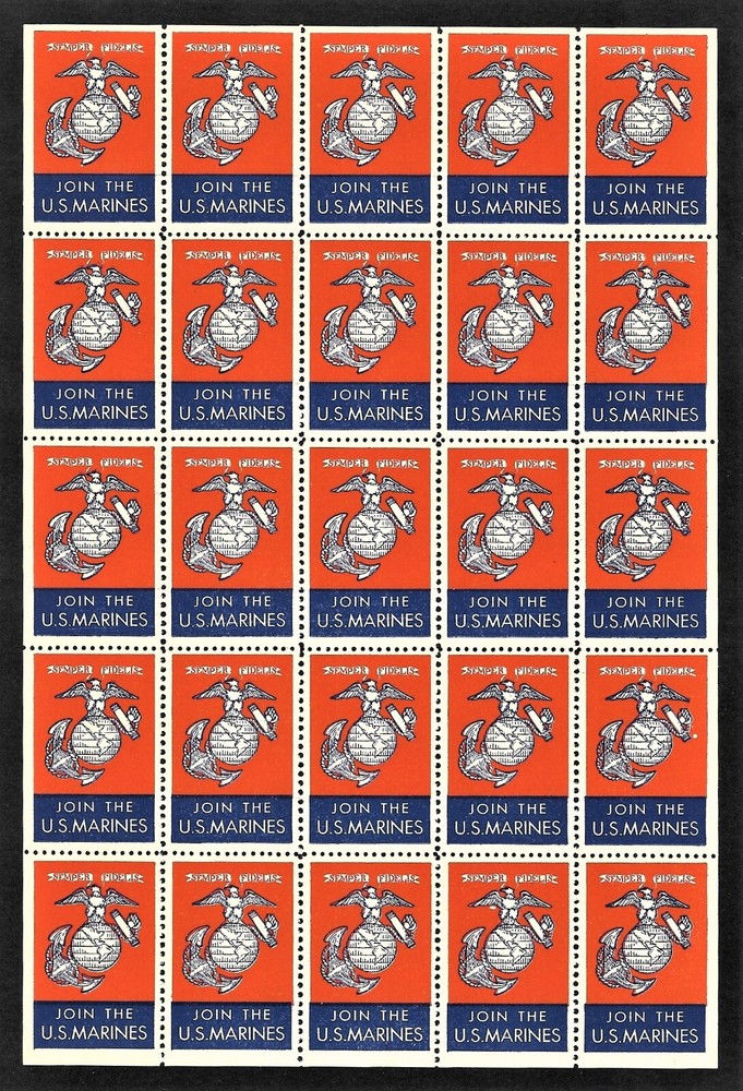Join the U.S. Marines - Semper Fidelis - Full Pane of 25 Poster Stamps