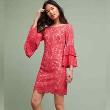 Eliza J Andressa Lace Dress, Bell Sleeves, Mini Dress, Shift Dress, Size 8