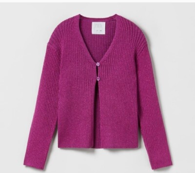 Rib knit sparkly cardigan for kids