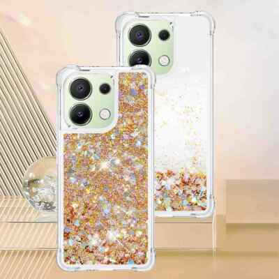 For Xiaomi Redmi Note 13 4G, Dynamic Clear Case Liquid Glitter Bling Case Cover