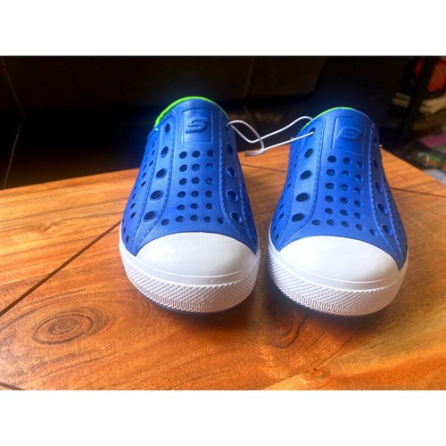 Skechers Kids Clogs Water Shoes Comfort Slip On Blue Green Size 8 NWT - Picture 5 of 9
