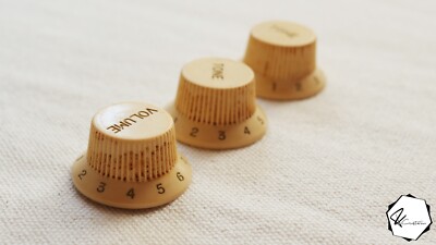 Aged/Reliced Creme Knöpfe Poti Knobs (3) Small Numbers Strat Stratocaster