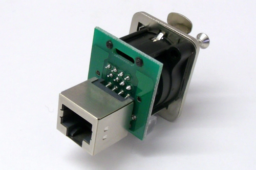 NEUTRIK NE8FDP CAT 5/6 RJ45 Feed-Thru D Series Panel Mount Jack - Nickel - Picture 2 of 2