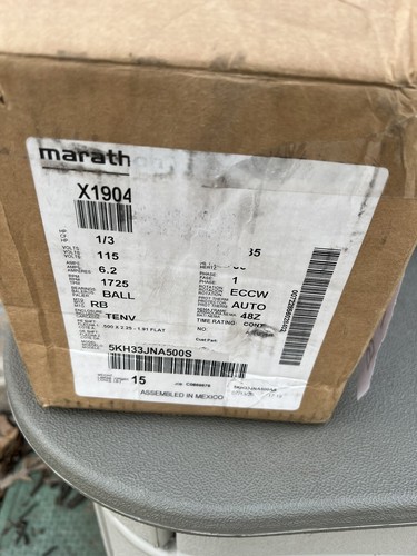 Marathon Motors 5KH33JNA500S Farm Duty Mtr, Splt Ph, TEAO, 1/3 PS, 1725 U/min - Bild 10 von 20