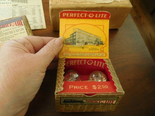 1932 PERFECT-O-LITE Car Headlight Bulbs NORS With Box Vintage Collectible - Picture 11 of 22