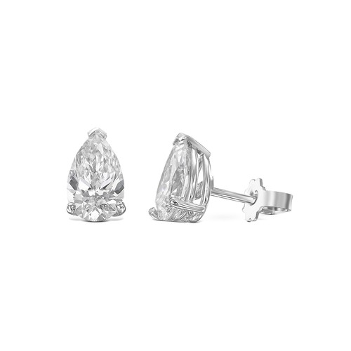Diamond Stud Earrings VVS2 E Pear Cut 4 Ct Lab Created IGI Certified Sparkling - 第 1/4 張圖片