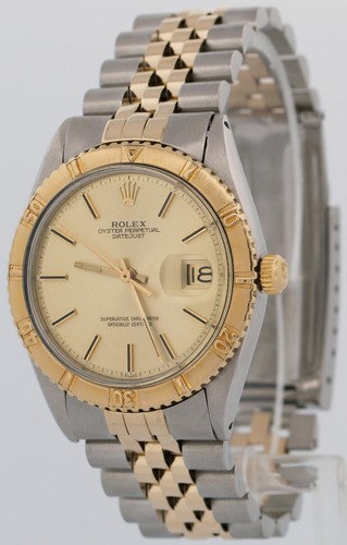 VINTAGE ROLEX DATEJUST 36MM CHAMPAGNE Turn-O-Graph JUBILÄUM Stahl 18K Gold 1625 - Bild 3 von 9