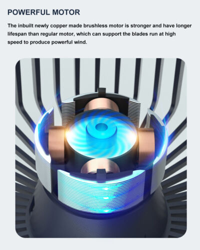 Portable mini USB Cooling Fan 360° Small Desktop Desk Quiet Computer 4inch - Picture 5 of 10