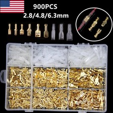 900X Assortment Terminals Kit Electrical Wire Crimp Connectors Male Female Spade