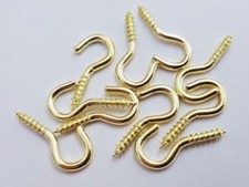 Small Screw Hooks For Keys Or Curtains Strong 19mm Long Brassed Various Quantity