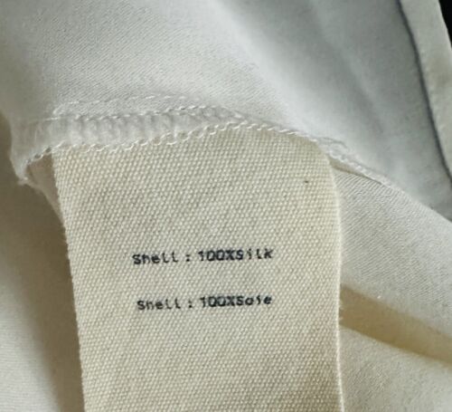 Blusa L’AGENCE Marfil Talla Med Volantes Cuello Puños Abotonados Elastizada Seda - Imagen 7 de 9