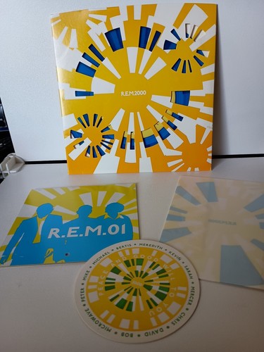 R.E.M. - 2000 Christmas Fan Club Package 7" Blue Vinyl 45 - Envelope - Stickers - Foto 2 di 6