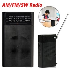 Portable Pocket Size Radio Audiobox Black RX-3 AM/FM/SW with Telescoping Antenna