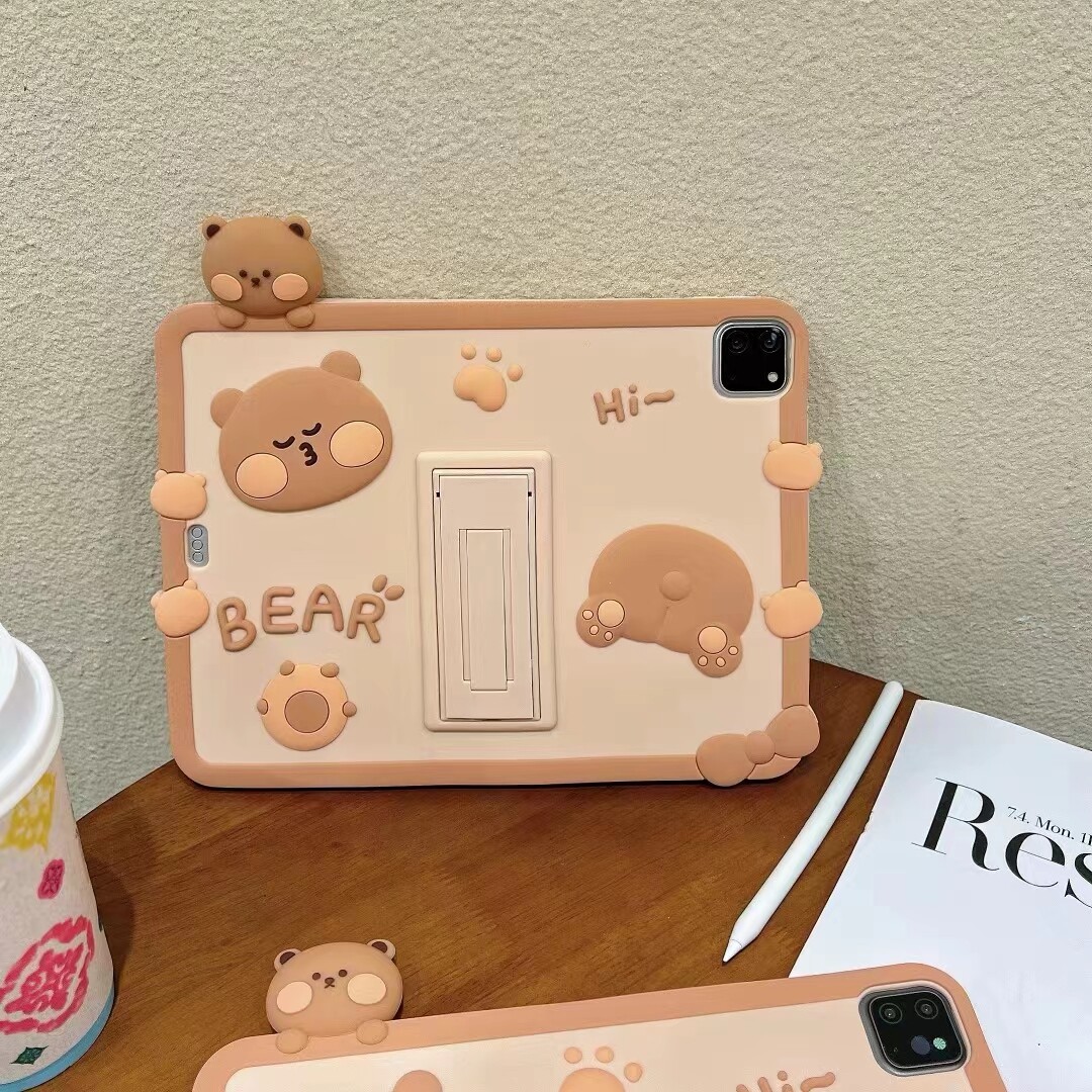 Cartoon Soft Silicone Stand Cover for iPad 7 8 9 10.2 & Pro 10.5-image